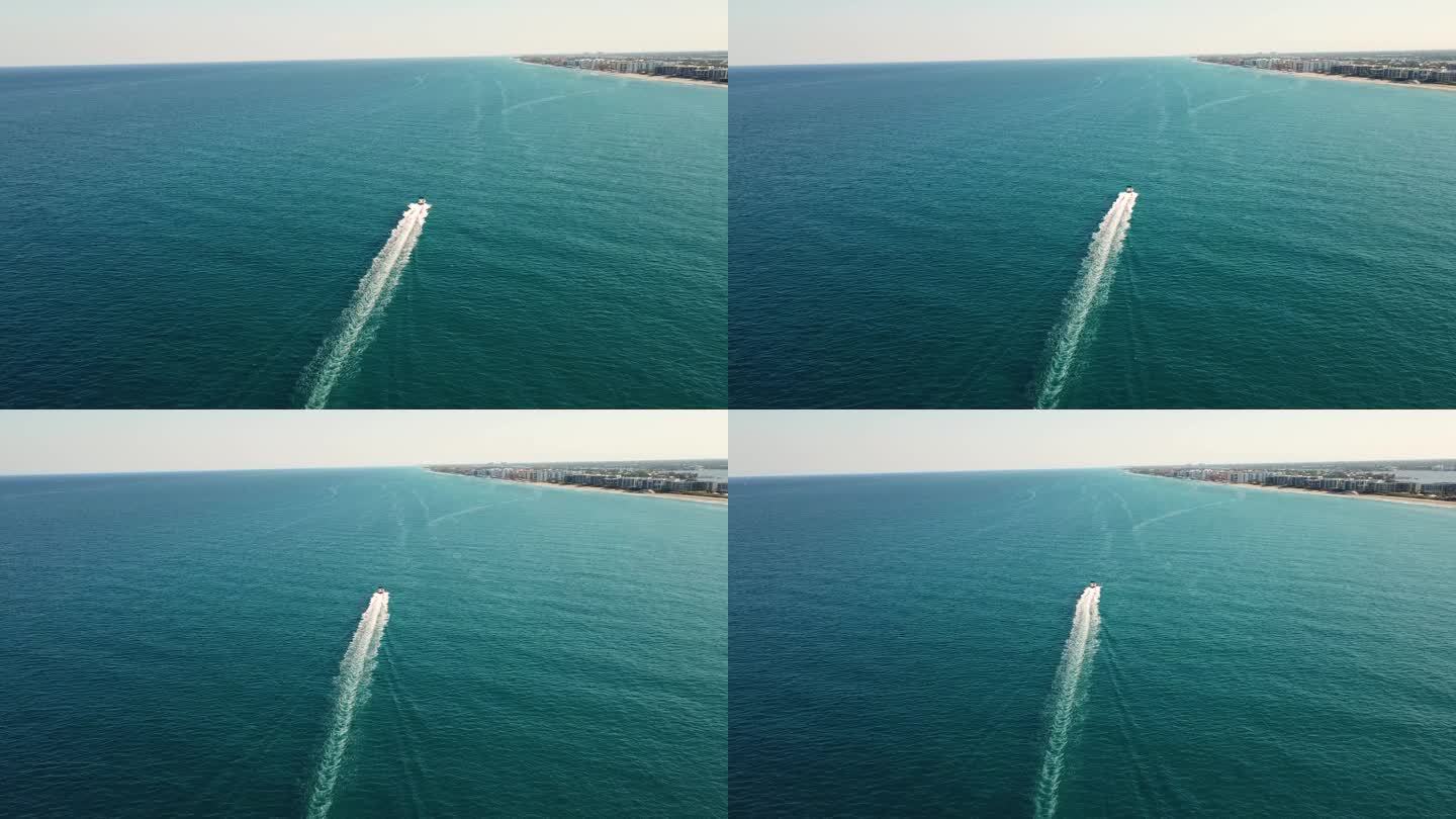 迈阿密海滩快艇大海海洋大船蓝色海洋行驶太