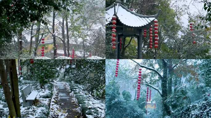 杭州上天竺法喜禅寺雪景意境4K视频合集