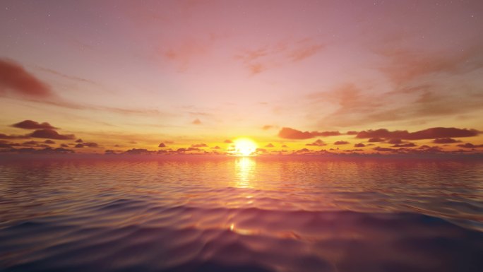 海面夕阳穿梭