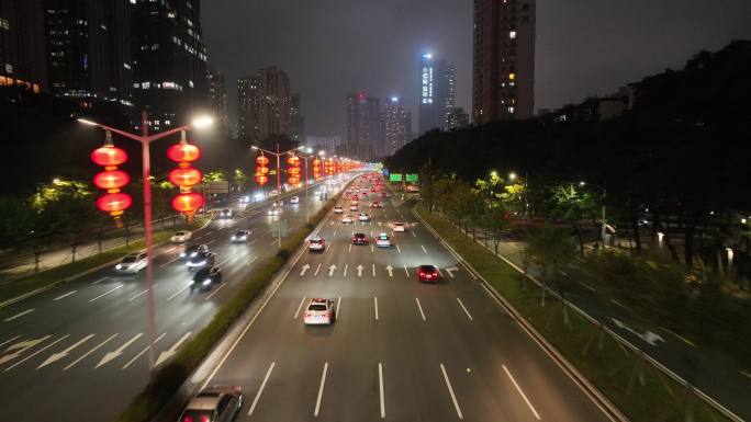 深圳春节道路灯笼