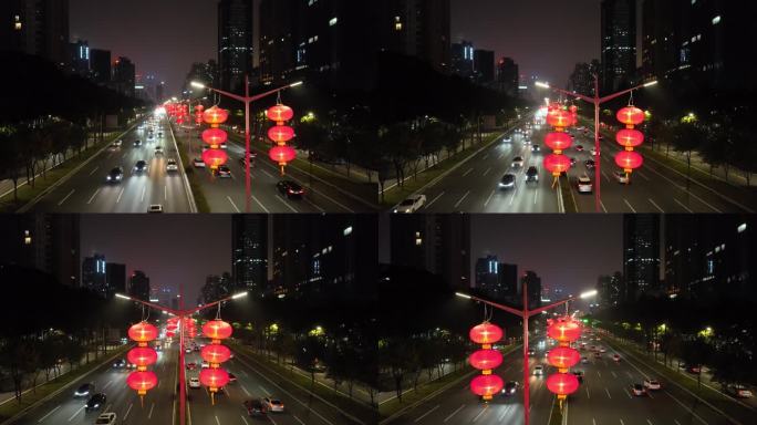深圳春节道路灯笼