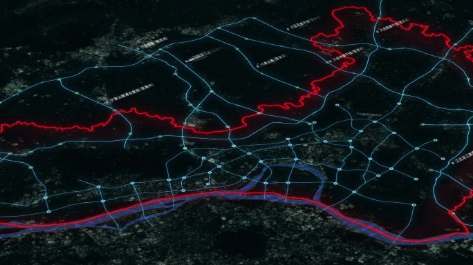 暗色科技感地产区位地图 南京江北新区