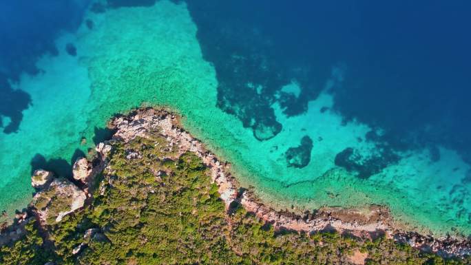 爱琴海美丽海湾鸟瞰图