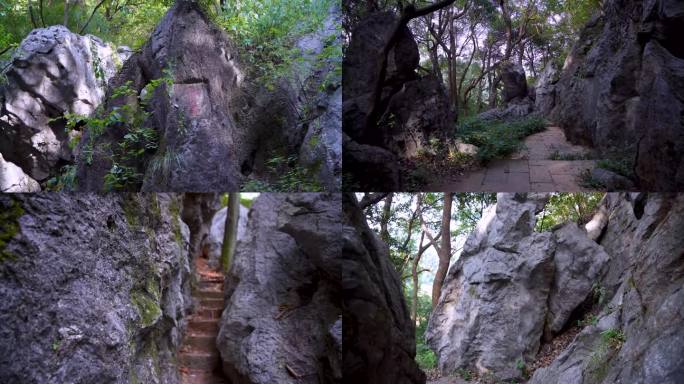 杭州凤凰山月岩石灰岩石林4K视频合集