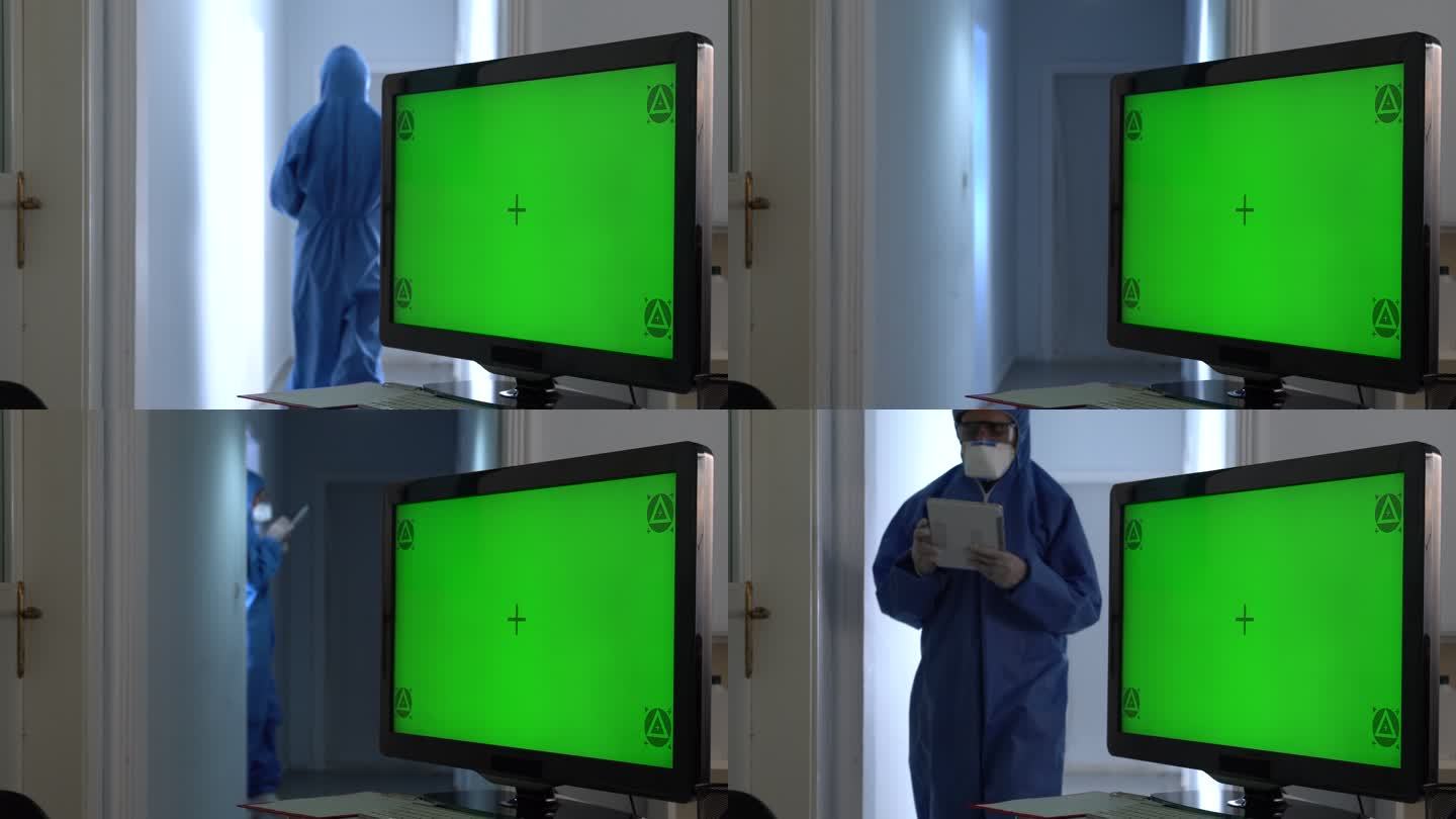 4K视频放射科医生在放射科诊所工作