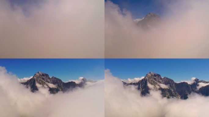 雾中的空中惊艳朱利安阿尔卑斯山