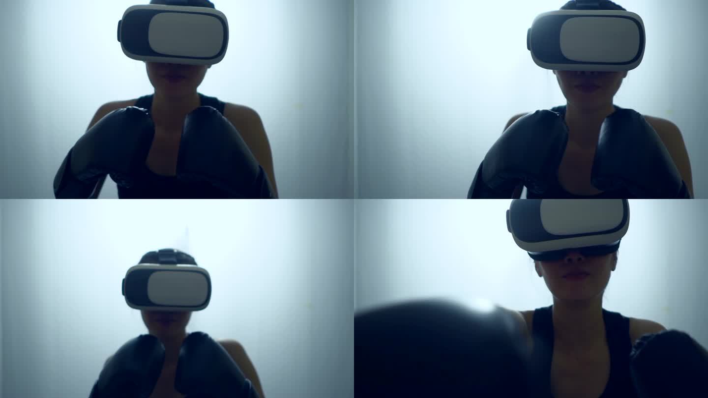 VR 360中的体育女子拳击