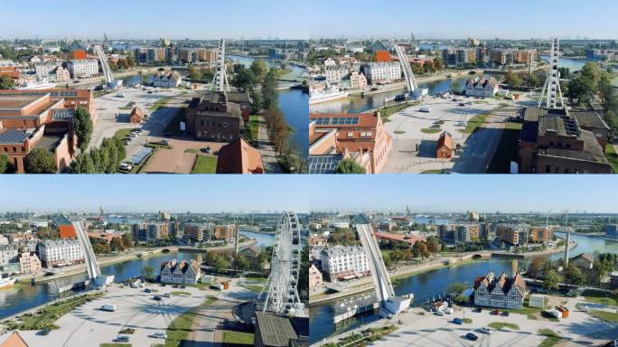 波兰度假-格但斯克市中心鸟瞰图