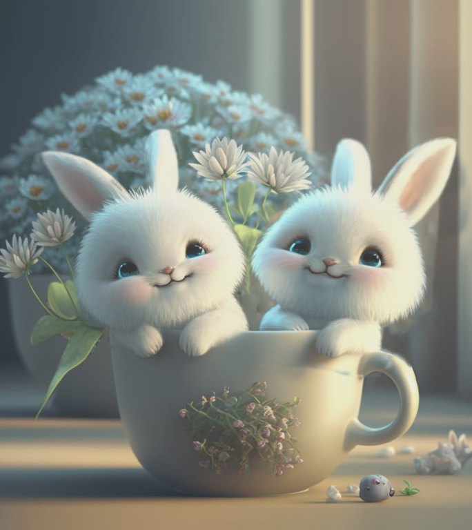 两只可爱小白兔_1