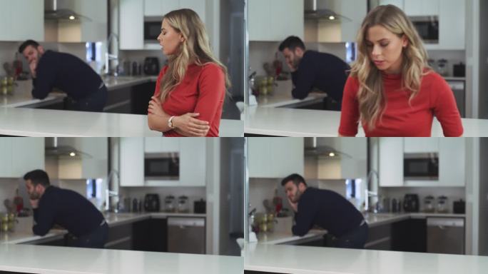 一对年轻夫妇在家争吵的4k视频片段