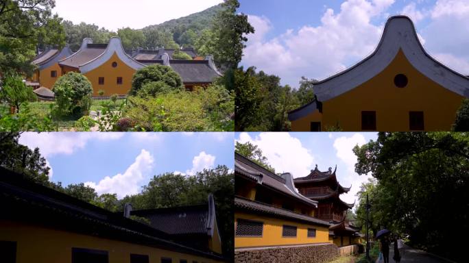 杭州西湖三天竺法镜寺江南寺庙建筑4K视频