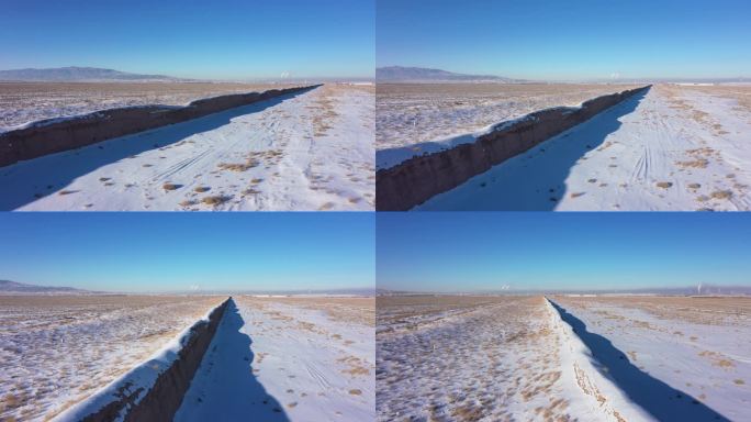 嘉峪关明长城遗迹雪景