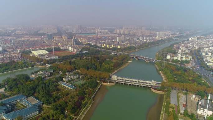 扬州江都水利枢纽4K航拍