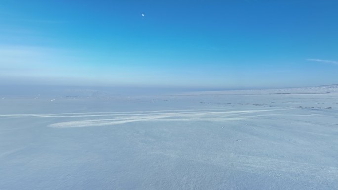 4K新疆冬季冰天雪地自然风景航拍