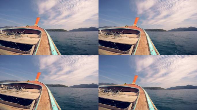 长尾船海上游览Phang Nga。库存视频