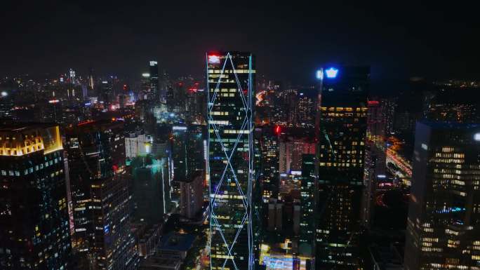 深圳夜景区域经济夜景滨海大道城市交通夜景