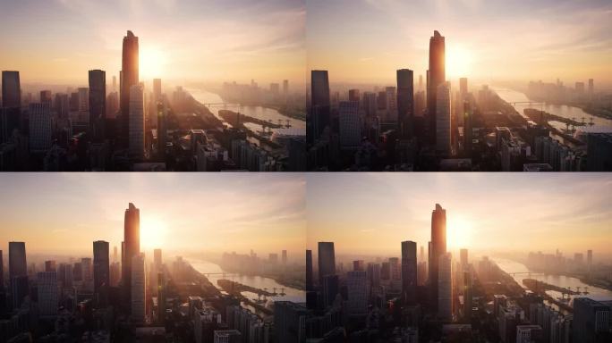 早晨的广州现代城市景观