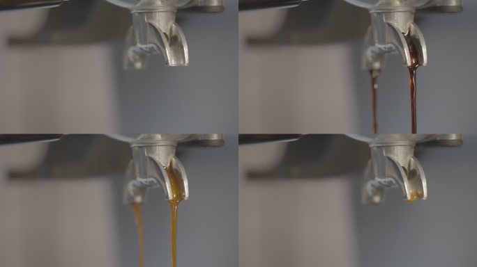 咖啡制作 咖啡出液 特写