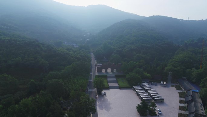 航拍连云港花果山 花果山玉女峰