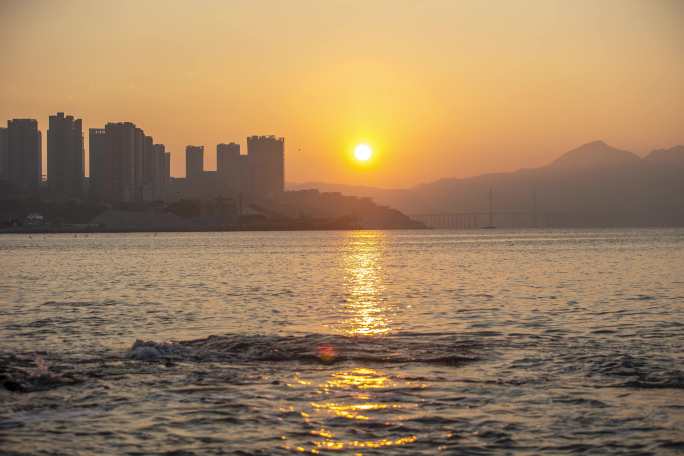 十里银滩跨海大桥日出延时