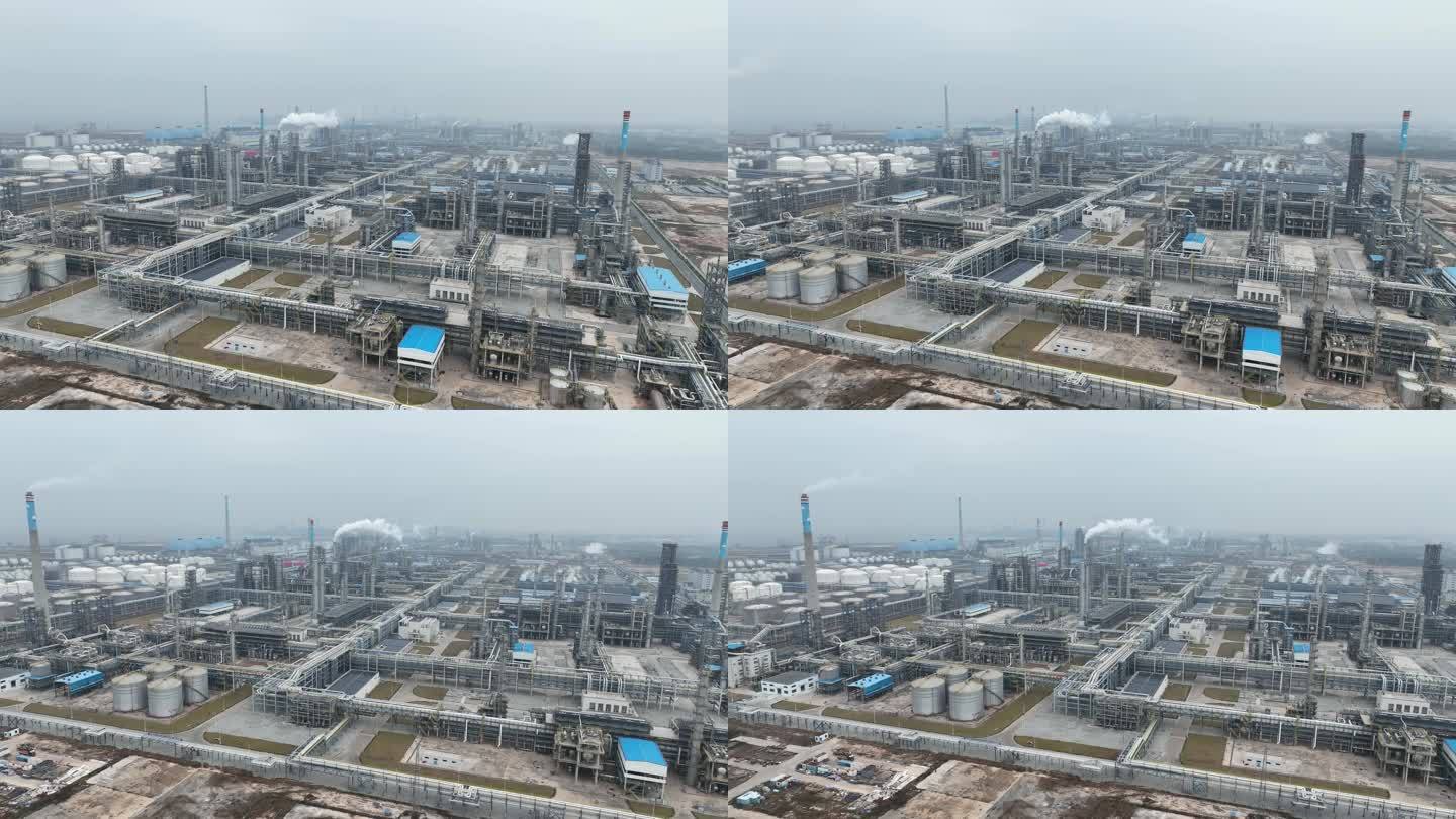 中科炼化航拍 储油罐炼油厂化工厂