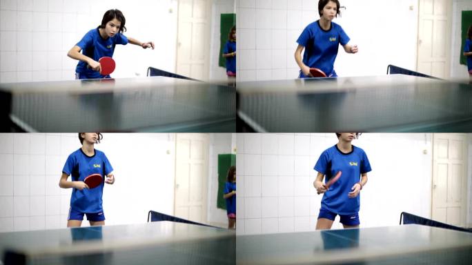 打乒乓球乒乓球运动少年打乒乓球体育锻炼