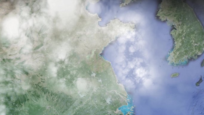 三维地图动画 地球降落穿越到连云港地区