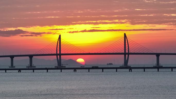 【港珠澳大桥日出】大湾区/伶仃洋/珠海