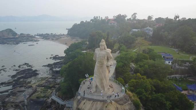 厦门航拍鼓浪屿郑成功思明区福建沿海沙滩