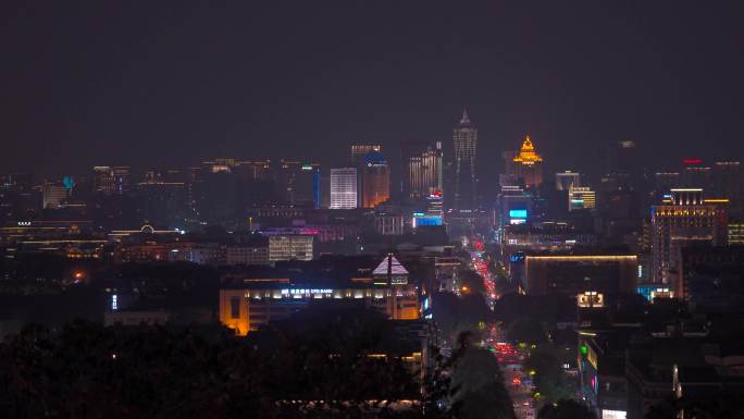 从城隍阁景区上看杭州夜景