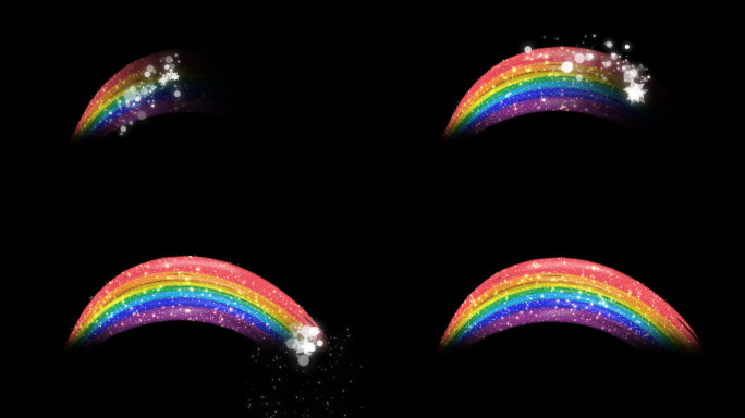 魔法粒子彩虹出现-带透明通道