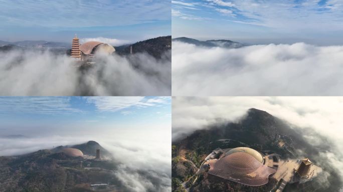 【合集】航拍南京牛首山风景区云海