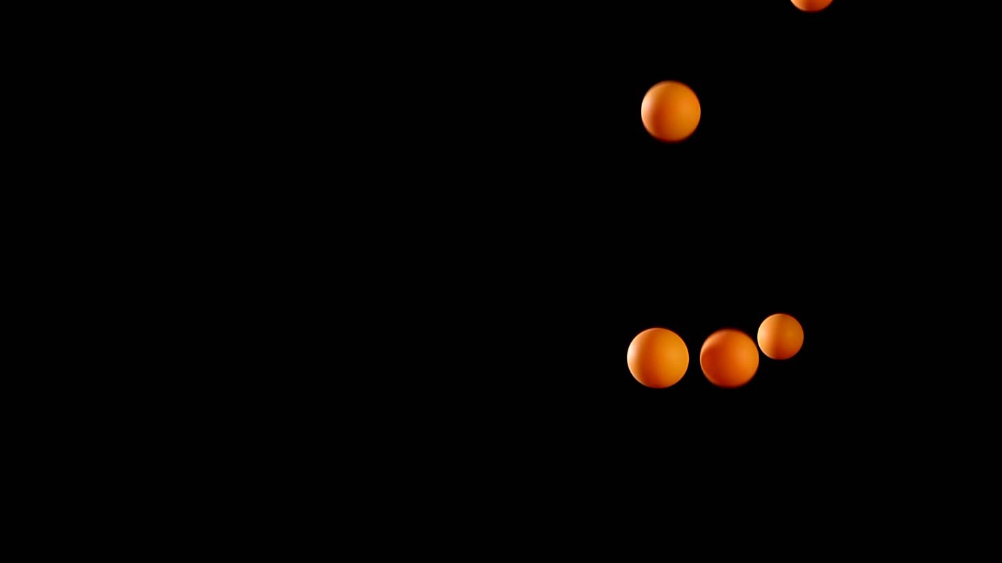 橙色乒乓球慢速旋转