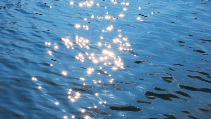 4K蓝色水波纹星光水面