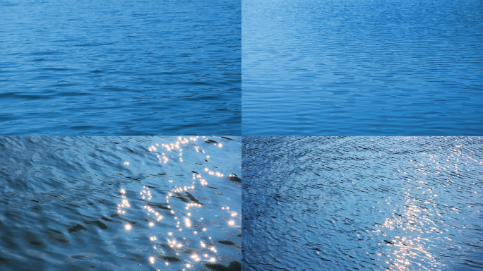 4K蓝色水波纹星光水面