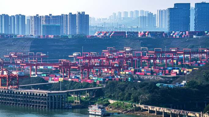重庆城市风光寸滩港口