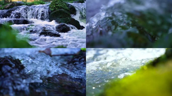 水山泉水青苔流水滴水泉水森林自然大自然水