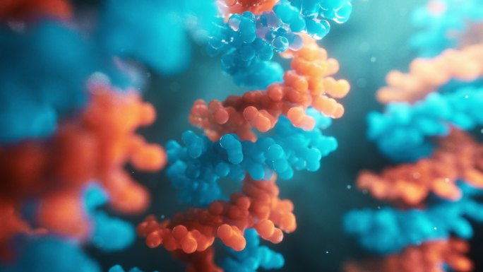 DNA特写dna螺旋链蛋白质病毒入侵