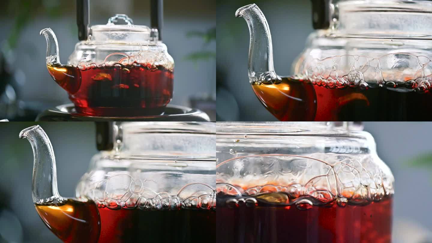 玻璃茶壶煮藏茶红茶