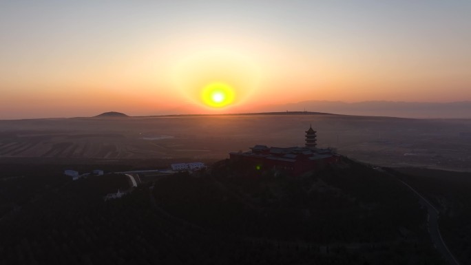 大同火山昊天寺日出航拍