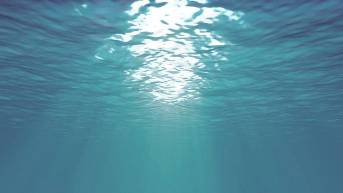 4K：水下海浪海底世界水下光影波光粼粼
