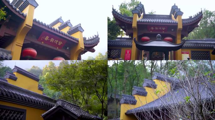 杭州飞来峰永福寺千年古刹建筑4K视频合集