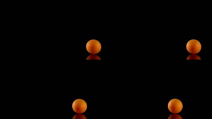 橙色乒乓球慢速旋转