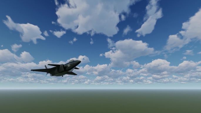 歼20隐身战斗机飞行掠过天空