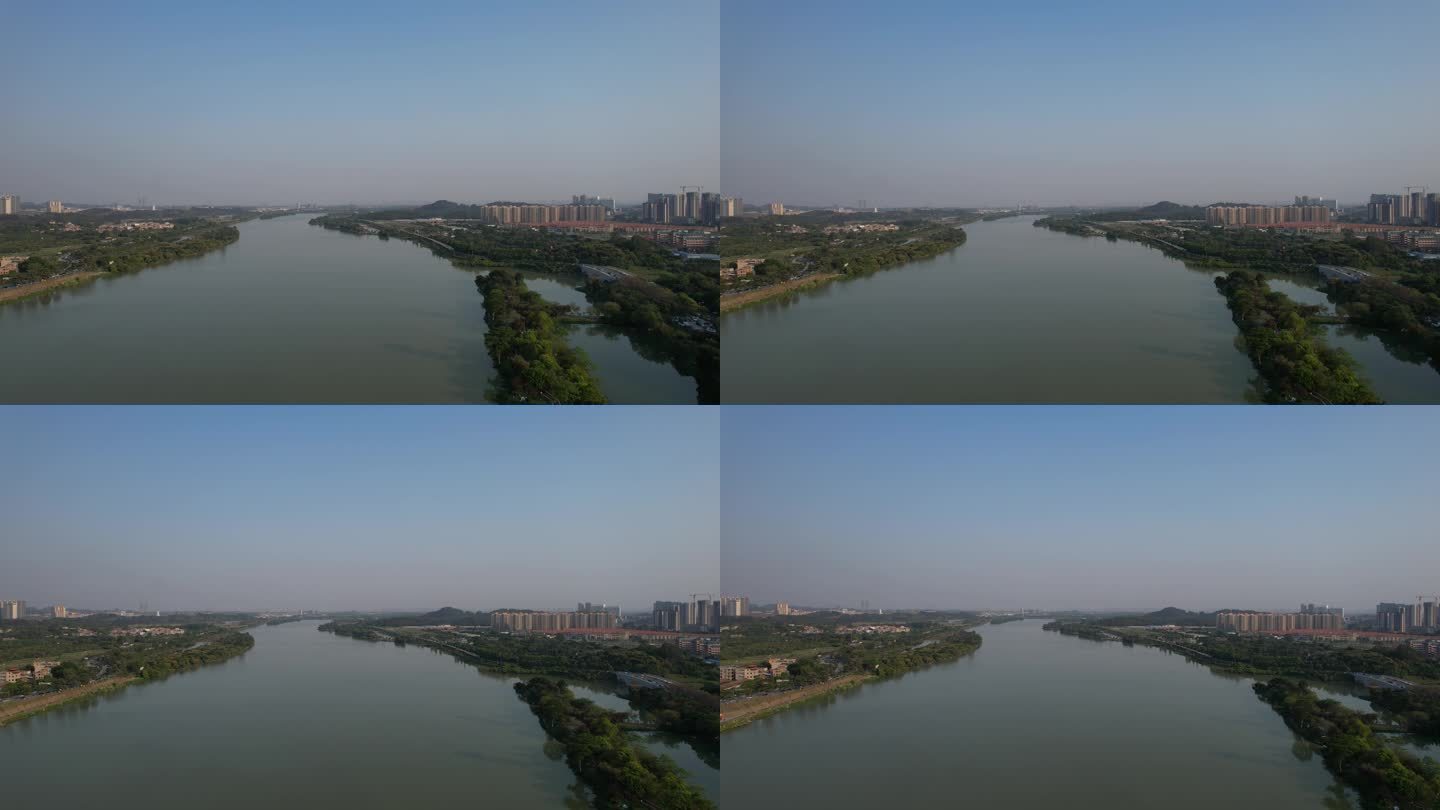 广州市增城区曾河广州曾河宽阔河道自然生态