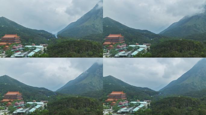 从香港大佛看昂坪村和寺庙