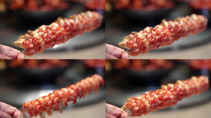 长串小龙虾肉展示特写餐饮美食中餐