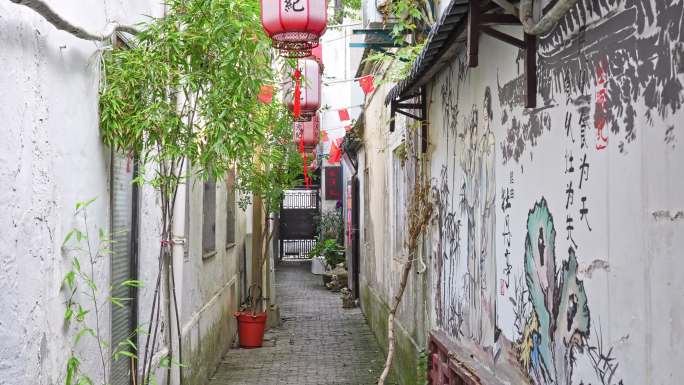 苏州老城区小箱子空镜头