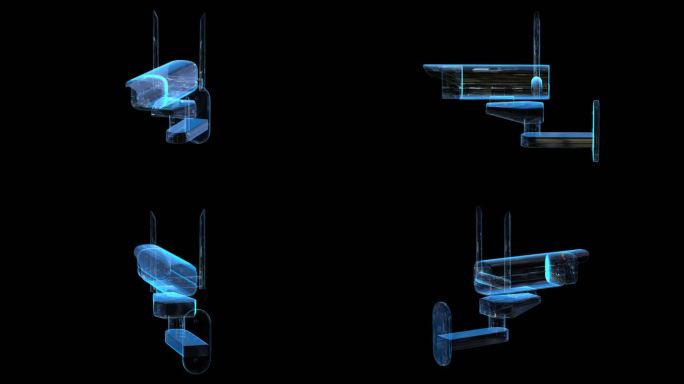 科技全息监控摄像头透明通道素材