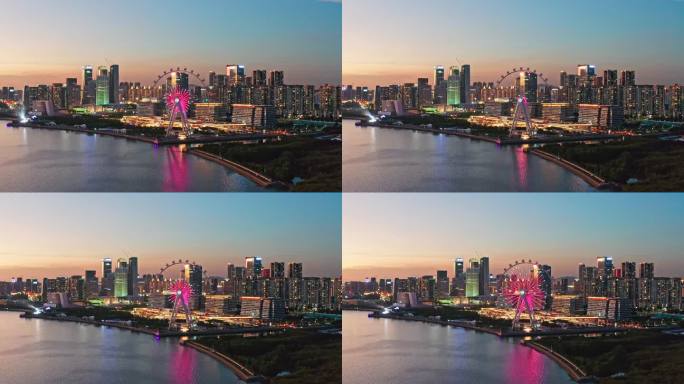 深圳宝安欢乐港湾夜景航拍